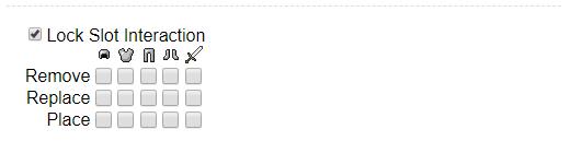 checkboxes for locking slots